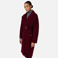 Capispalla|Elisabetta Franchi Cappotto vestaglia in lana RougeNoir