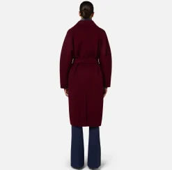 Capispalla|Elisabetta Franchi Cappotto vestaglia in lana RougeNoir