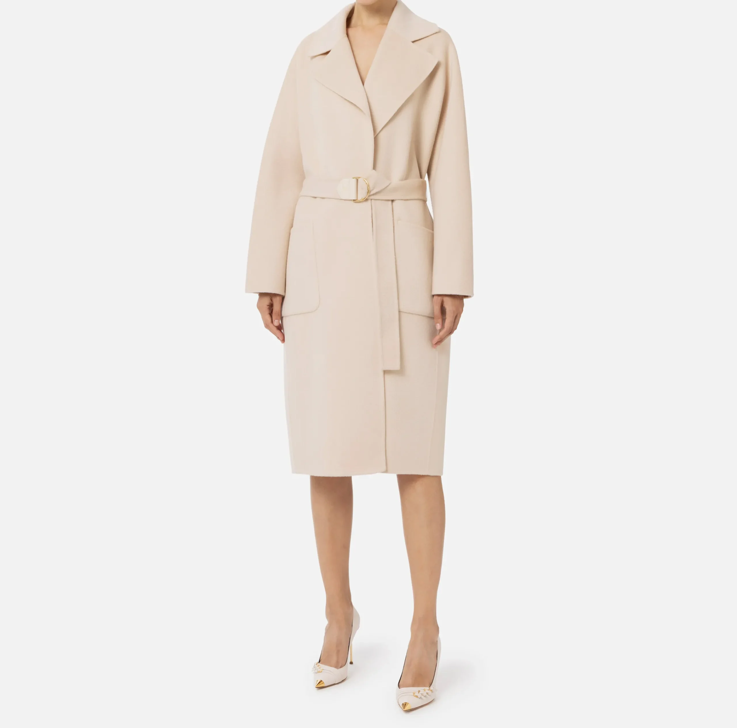 Capispalla|Elisabetta Franchi Cappotto vestaglia in lana Lattice