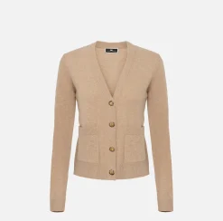 Maglieria E Felpe|Elisabetta Franchi Cardigan in misto cashmere CamelMelange