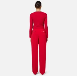 Maglieria E Felpe|Elisabetta Franchi Cardigan in misto viscosa con punto resca RedPassion