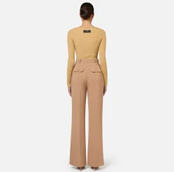 Maglieria E Felpe|Elisabetta Franchi Cardigan in viscosa effetto plissé Bronze