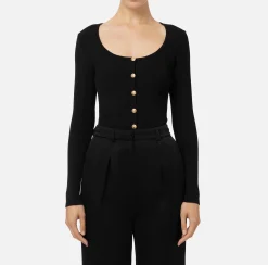 Maglieria E Felpe|Elisabetta Franchi Cardigan in viscosa effetto plissé Nero