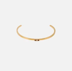 Bijoux|Elisabetta Franchi Choker rigido con logo in strass OroGiallo