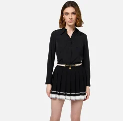 Cinture|Elisabetta Franchi Cintura bicolore con morsetto Burro/Nero