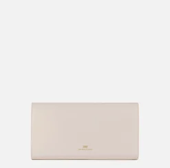 Clutch|Elisabetta Franchi Clutch baguette in nappa con logo embossed Burro