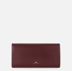 Clutch|Elisabetta Franchi Clutch baguette in nappa con logo embossed RougeNoir