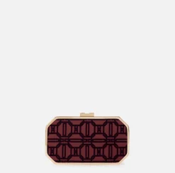 Clutch|Elisabetta Franchi Clutch in tessuto flock RougeNoir
