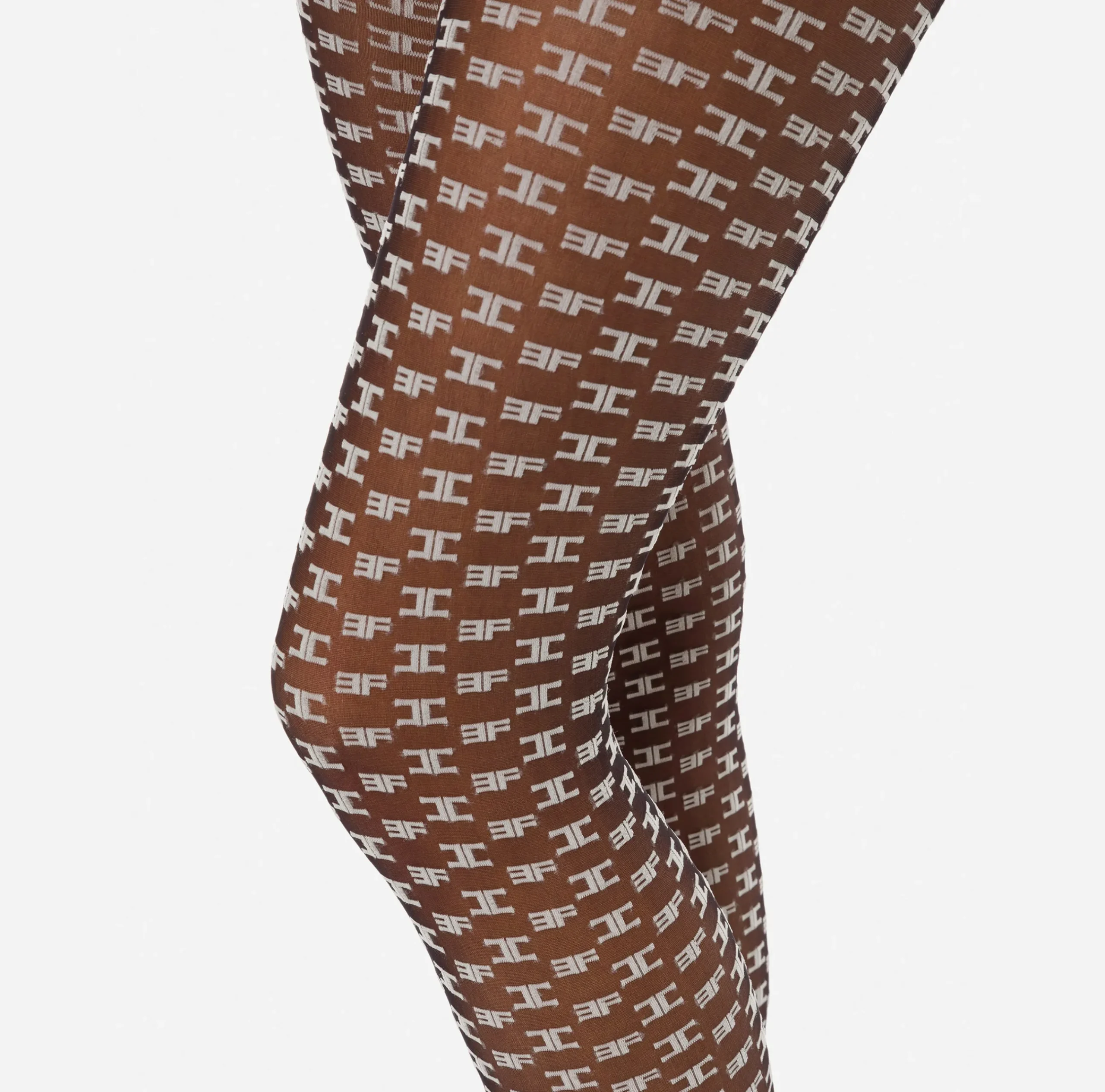 Collants|Elisabetta Franchi Collant Pattern Monogram Nero/Burro