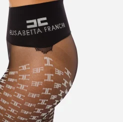 Collants|Elisabetta Franchi Collant Pattern Monogram Carne/Burro