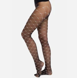 Collants|Elisabetta Franchi Collant Trama Monogram Nero/Burro