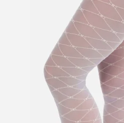 Collants|Elisabetta Franchi Collant Trama Monogram Lavanda/Burro