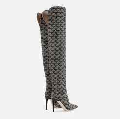 Stivali|Elisabetta Franchi Cuissardes Monogram Liquirizia/Nero