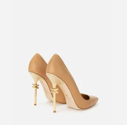 Décolleté|Elisabetta Franchi Décolleté Con Tacco Logato Cammello