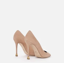 Décolleté|Elisabetta Franchi Décolleté in camoscio con logo Étoile Skin