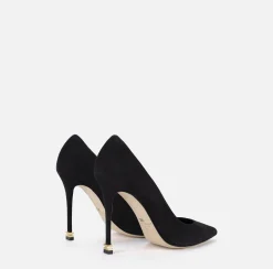 Décolleté|Elisabetta Franchi Décolleté in camoscio con logo Étoile Nero