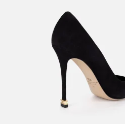 Décolleté|Elisabetta Franchi Décolleté in camoscio con logo Étoile Nero