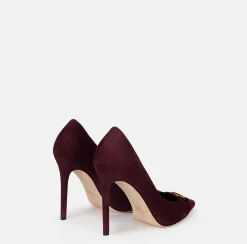 Décolleté|Elisabetta Franchi Décolleté in camoscio con placca logo RougeNoir