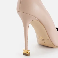 Décolleté|Elisabetta Franchi Décolleté in nappa con puntalino Étoile Carne/Nero