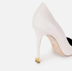 Décolleté|Elisabetta Franchi Décolleté in nappa con puntalino Étoile Burro/Nero