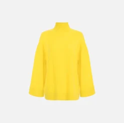 Maglieria E Felpe|Elisabetta Franchi Dolcevita in misto cashmere con logo Mimosa/Nero