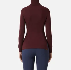 Maglieria E Felpe|Elisabetta Franchi Dolcevita in viscosa con bottoni sul fianco RougeNoir