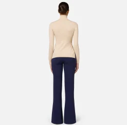 Maglieria E Felpe|Elisabetta Franchi Dolcevita in viscosa con bottoni sul fianco Lattice