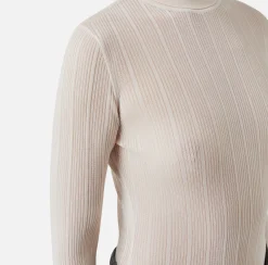 Maglieria E Felpe|Elisabetta Franchi Dolcevita in viscosa lucida a costine Lattice