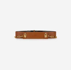 Cinture|Elisabetta Franchi Dune Belt Cuoio/Nero