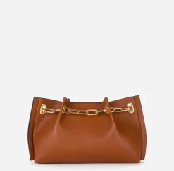 Clutch|Elisabetta Franchi Dune Pouch Cuoio/Nero