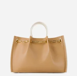 Borse A Mano|Elisabetta Franchi Dune Shopper Cammello/Burro