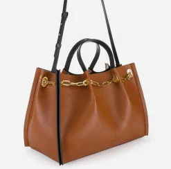 Borse A Mano|Elisabetta Franchi Dune Shopper Cuoio/Nero