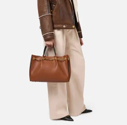 Borse A Mano|Elisabetta Franchi Dune Shopper Cuoio/Nero