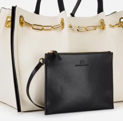 Borse A Mano|Elisabetta Franchi Dune Shopper Burro/Nero