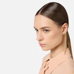 Bijoux|Elisabetta Franchi Earcuff con pendenti di strass OroGiallo