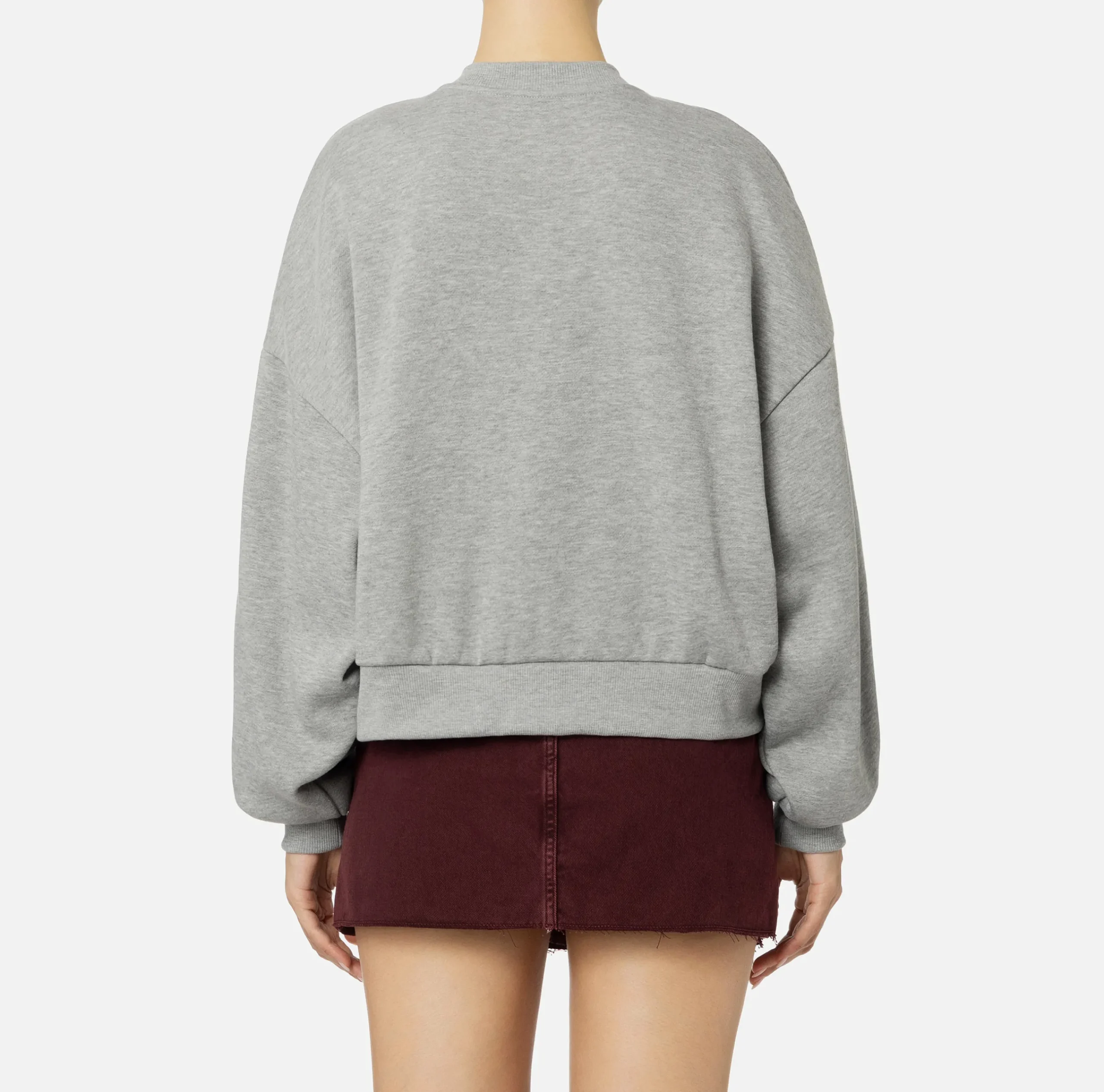 Maglieria E Felpe|Elisabetta Franchi Felpa cropped in cotone con logo college Grigiomelange