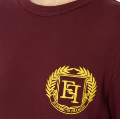 Maglieria E Felpe|Elisabetta Franchi Felpa in cotone con ricamo stemma RougeNoir