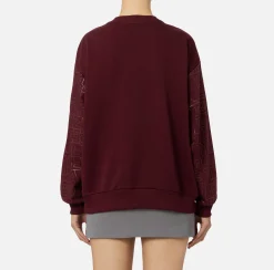 Maglieria E Felpe|Elisabetta Franchi Felpa in cotone lettering RougeNoir