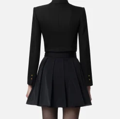 Giacche & Trench|Elisabetta Franchi Giacca a body in fresco lana Nero