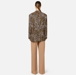 Tailleur|Giacche & Trench|Elisabetta Franchi Giacca doppiopetto in crêpe Animalier