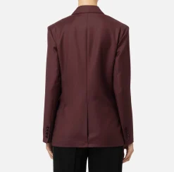 Giacche & Trench|Elisabetta Franchi Giacca doppiopetto in fresco di lana con patch RougeNoir