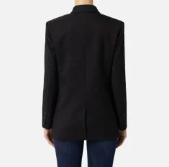 Tailleur|Giacche & Trench|Elisabetta Franchi Giacca doppiopetto in fresco di lana Nero