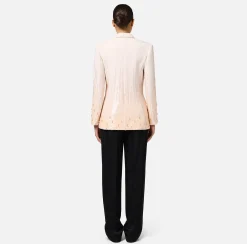 Giacche & Trench|Elisabetta Franchi Giacca in crêpe ricamato con paillettes Lattice