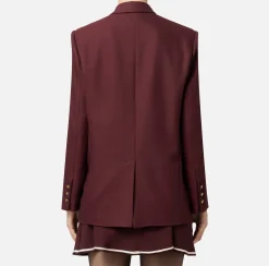 Giacche & Trench|Elisabetta Franchi Giacca monopetto in fresco di lana con patch RougeNoir