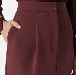 Gonne|Elisabetta Franchi Gonna midi in crêpe stretch con pinces RougeNoir