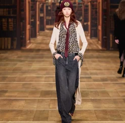 Jeans|Elisabetta Franchi Jeans a gamba larga in cotone con inserti in nylon Blackdenim