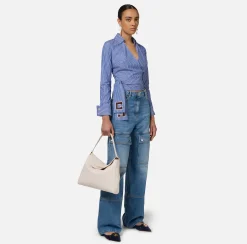 Jeans|Elisabetta Franchi Jeans cargo in cotone LightBlue