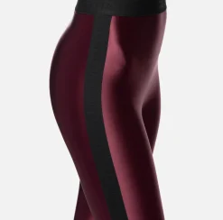 Pantaloni E Shorts|Elisabetta Franchi Leggings in lycra lucida con elastico logato RougeNoir