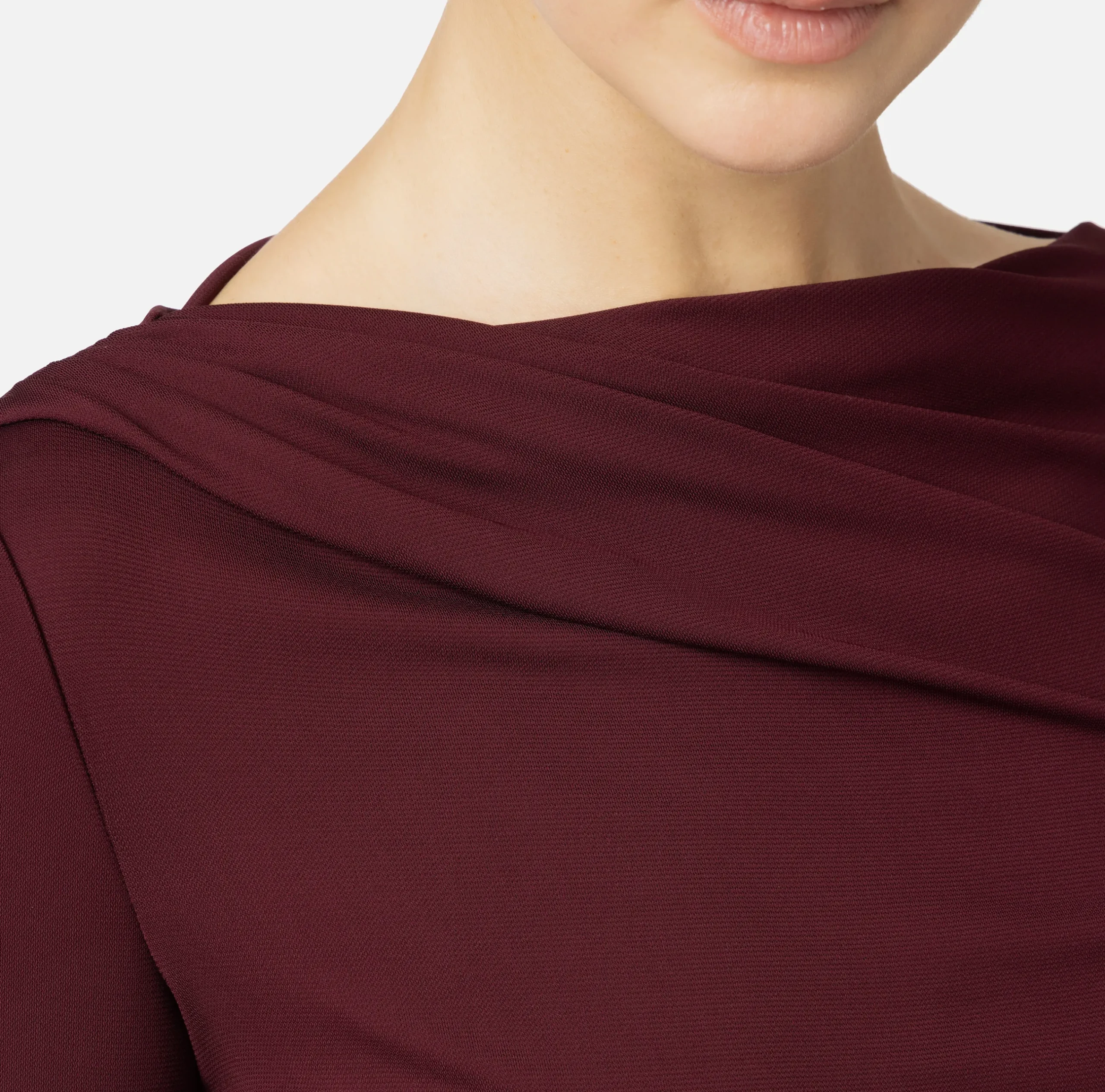Top, T-Shirt & Body|Elisabetta Franchi Maglia in jersey con drappeggio RougeNoir