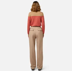 Maglieria E Felpe|Elisabetta Franchi Maglia in lana a righe Camel/RedPassion